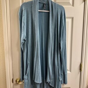 Athleta Light Blue Open Front Cardigan